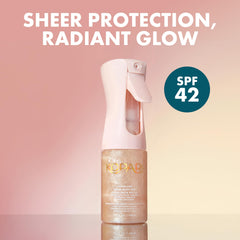 Kopari texture close-up showing lightweight mist and hydrating finish
