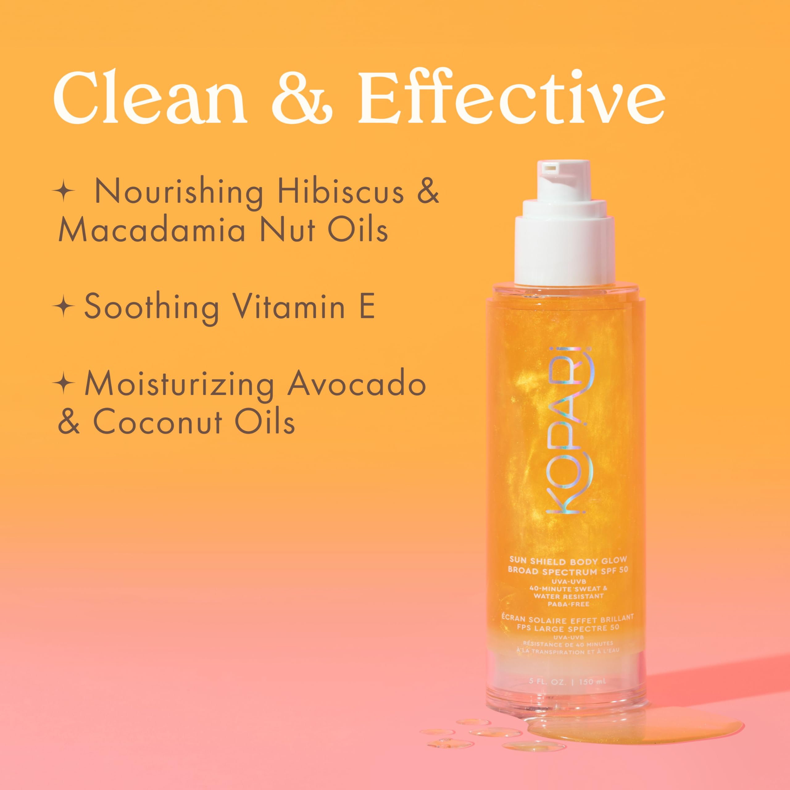 Model shoulders and décolletage with Kopari glow, enhancing sun-ready radiance