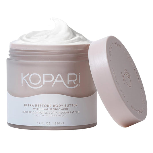 Kopari tub front view showing product and calming coconut scent benefit