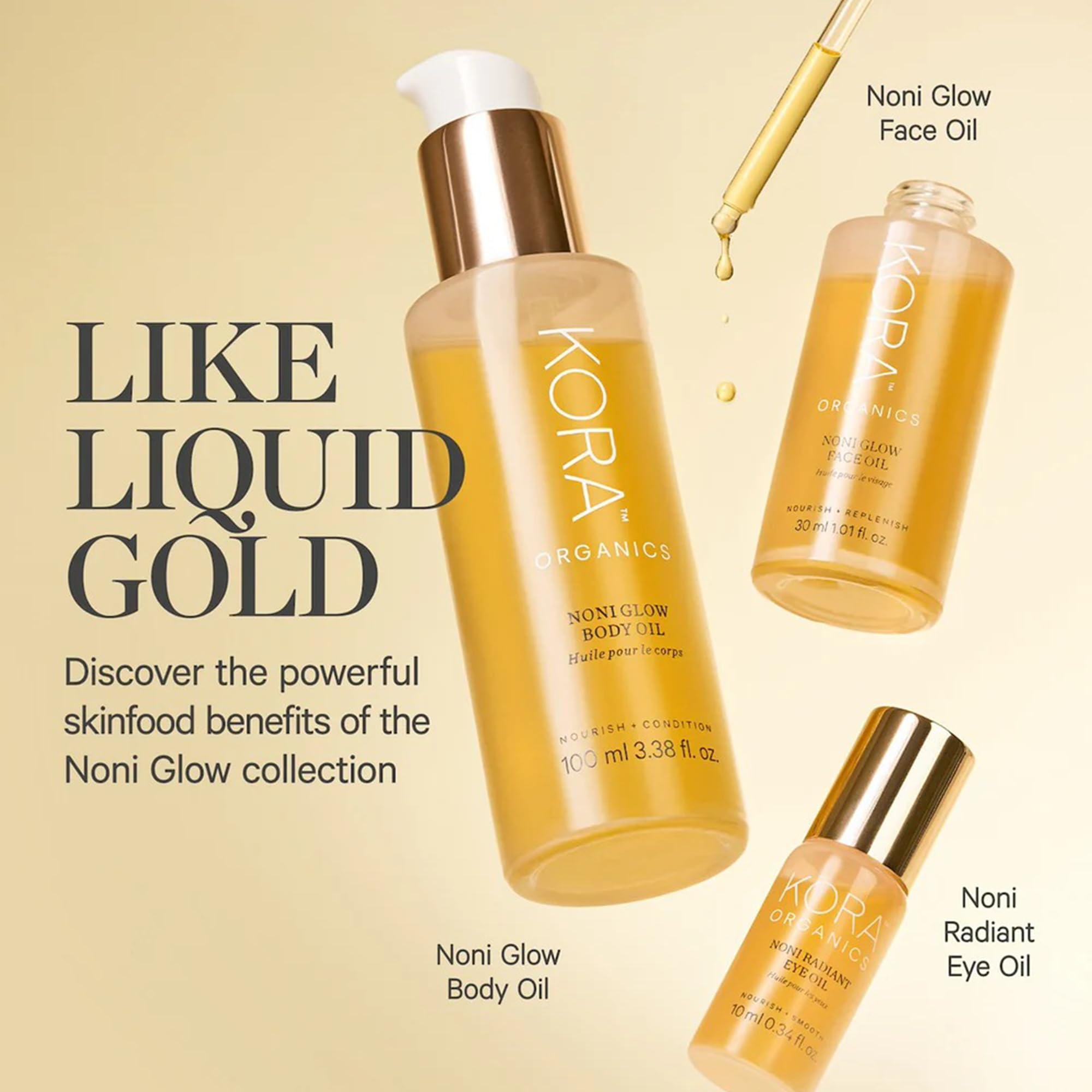 KORA Organics roller massaging under-eye area to convey soothing cooling benefit