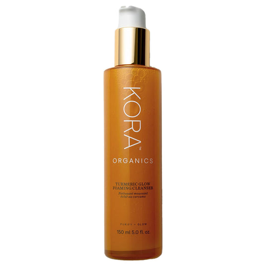KORA Organics front bottle showing clean packaging and gentle cleanser benefits