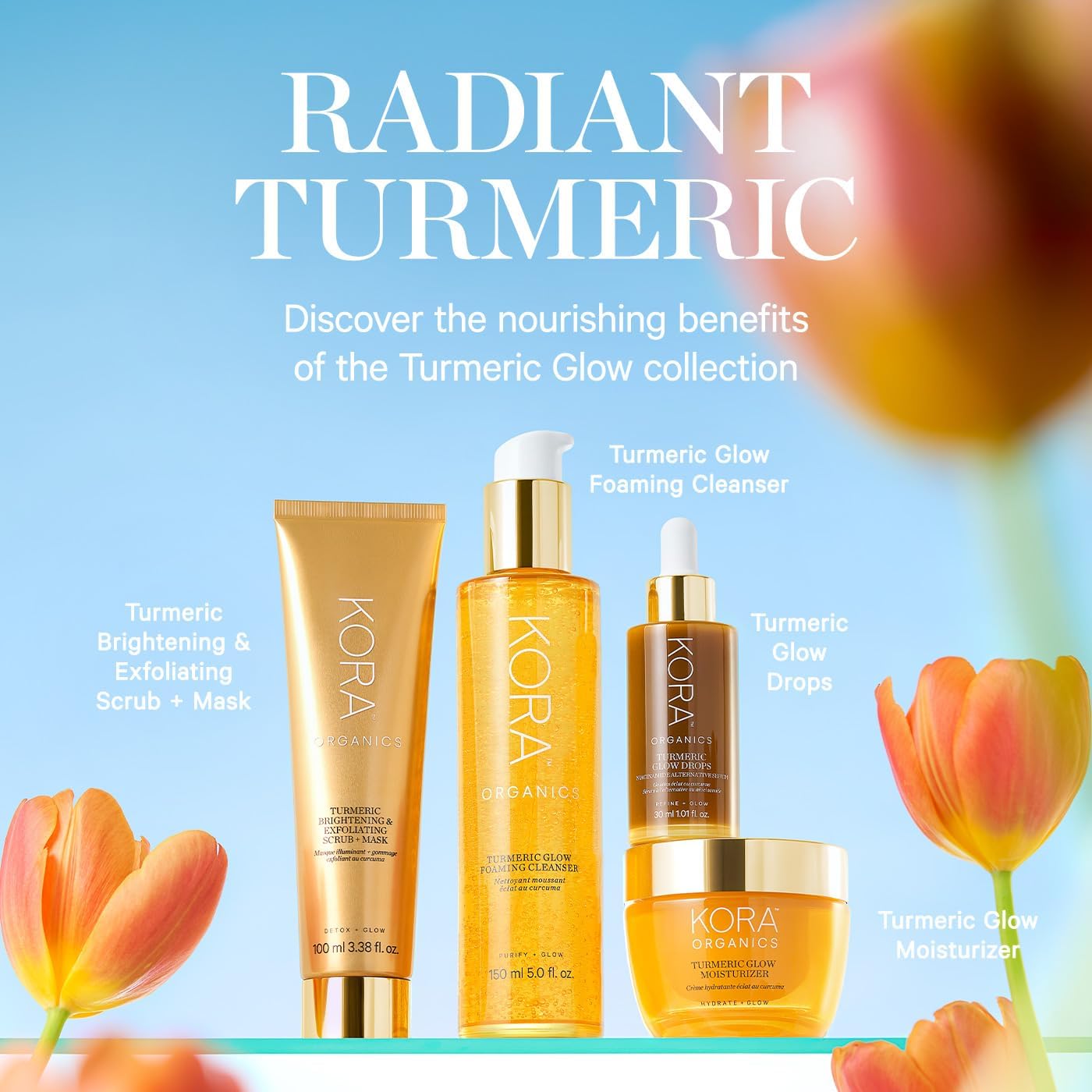KORA Organics paired with serum and glow oil showing complementary routine benefit
