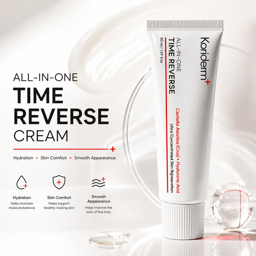 KORIDERM under makeup base showing smooth finish and layering benefit