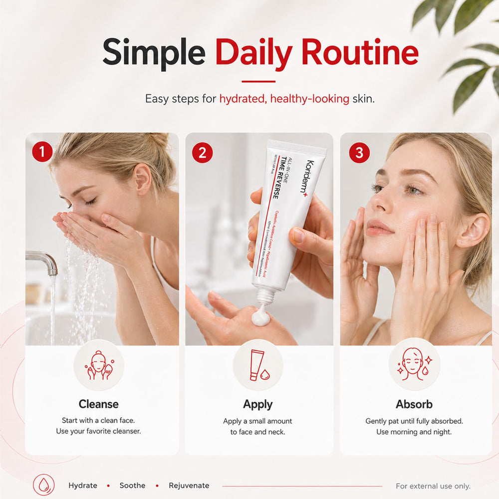 KORIDERM on bedside table for nightly routine comfort and hydration