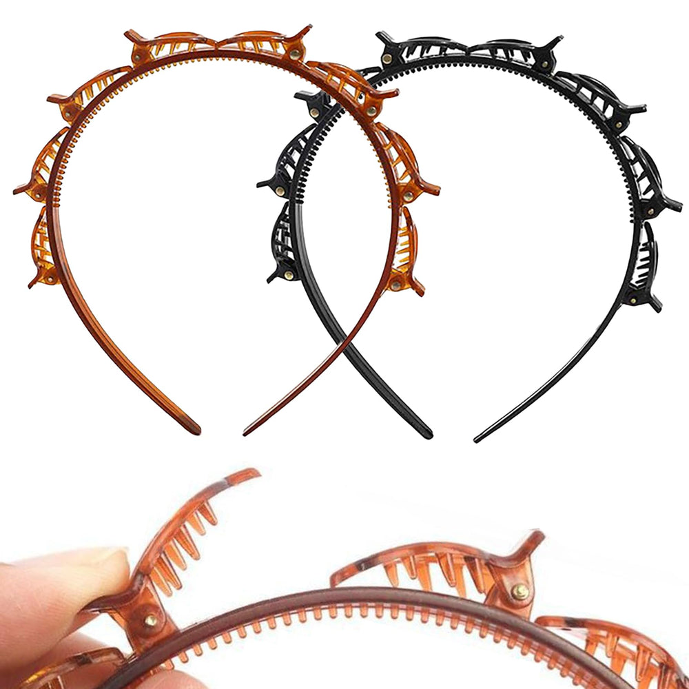 KornaDoz front view of both black and brown headbands showing complete set and convenience