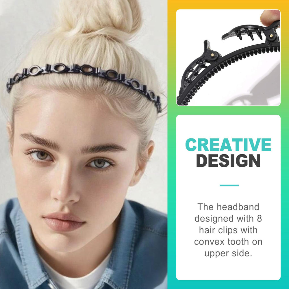 KornaDoz worn by model creating a braided fringe demonstrating fast styling