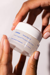 KORRES jar cap and rim detail, emphasizes recyclable packaging