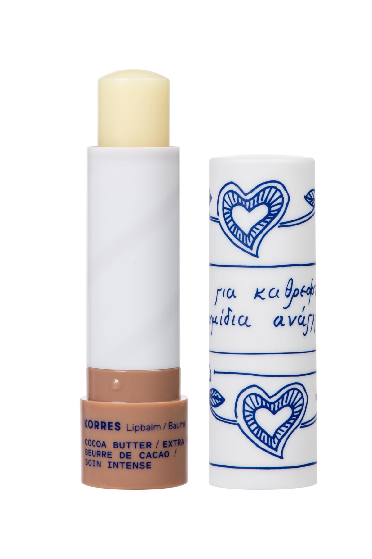 KORRES lip butter stick front packaging showing compact travel-friendly design and hydration benefit