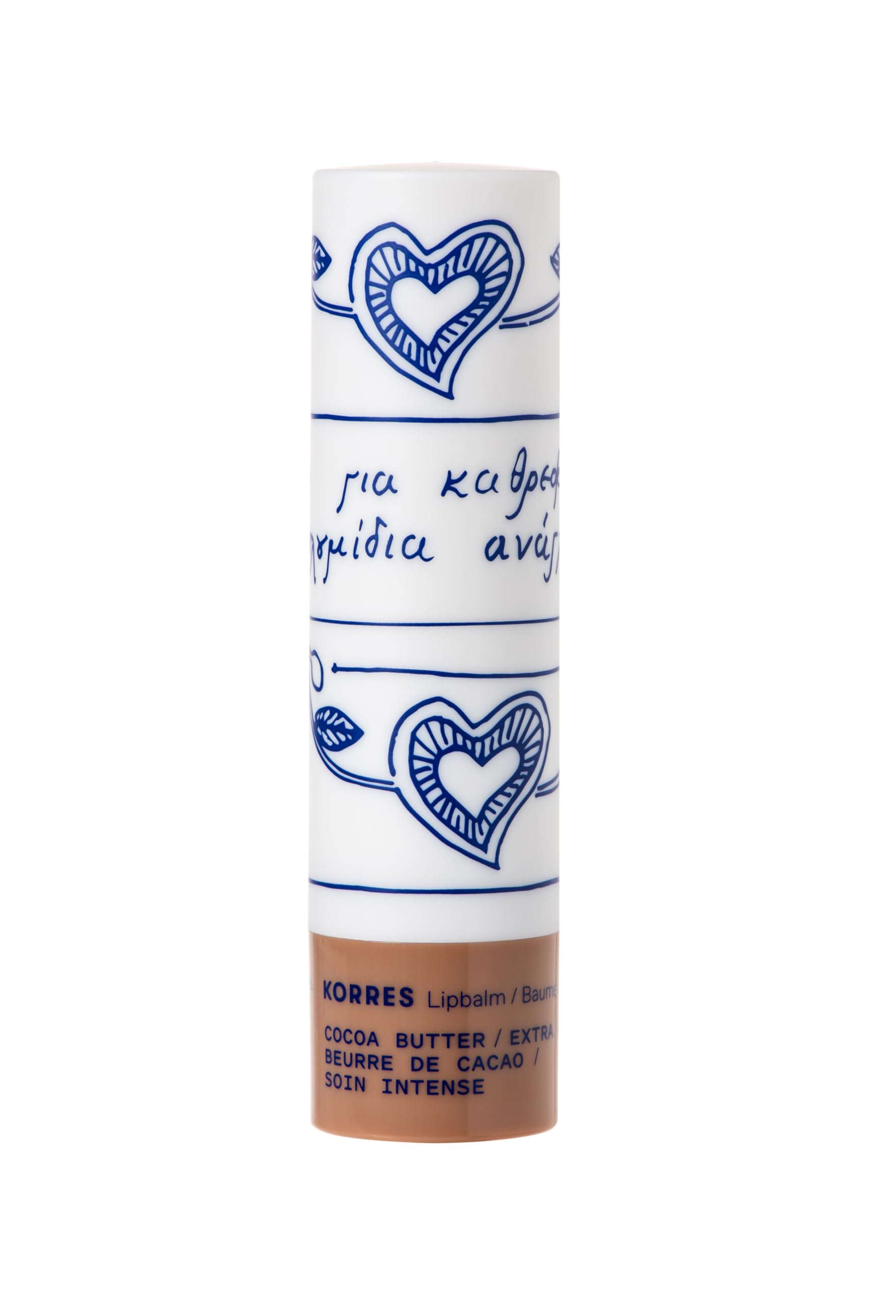 KORRES lip butter close-up texture showing creamy cocoa butter blend for smooth lips
