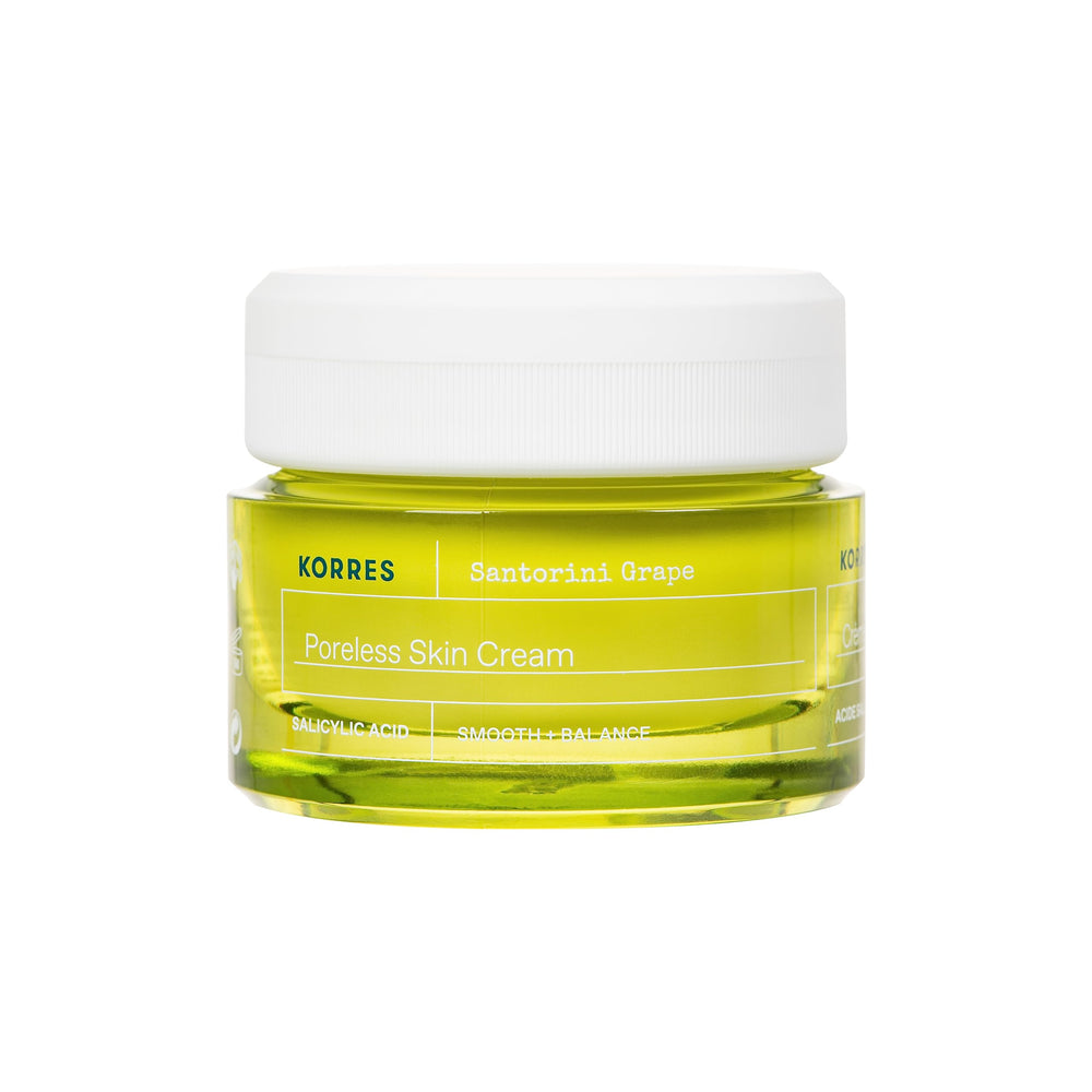 KORRES front packaging showing jar and clean design for travel convenience