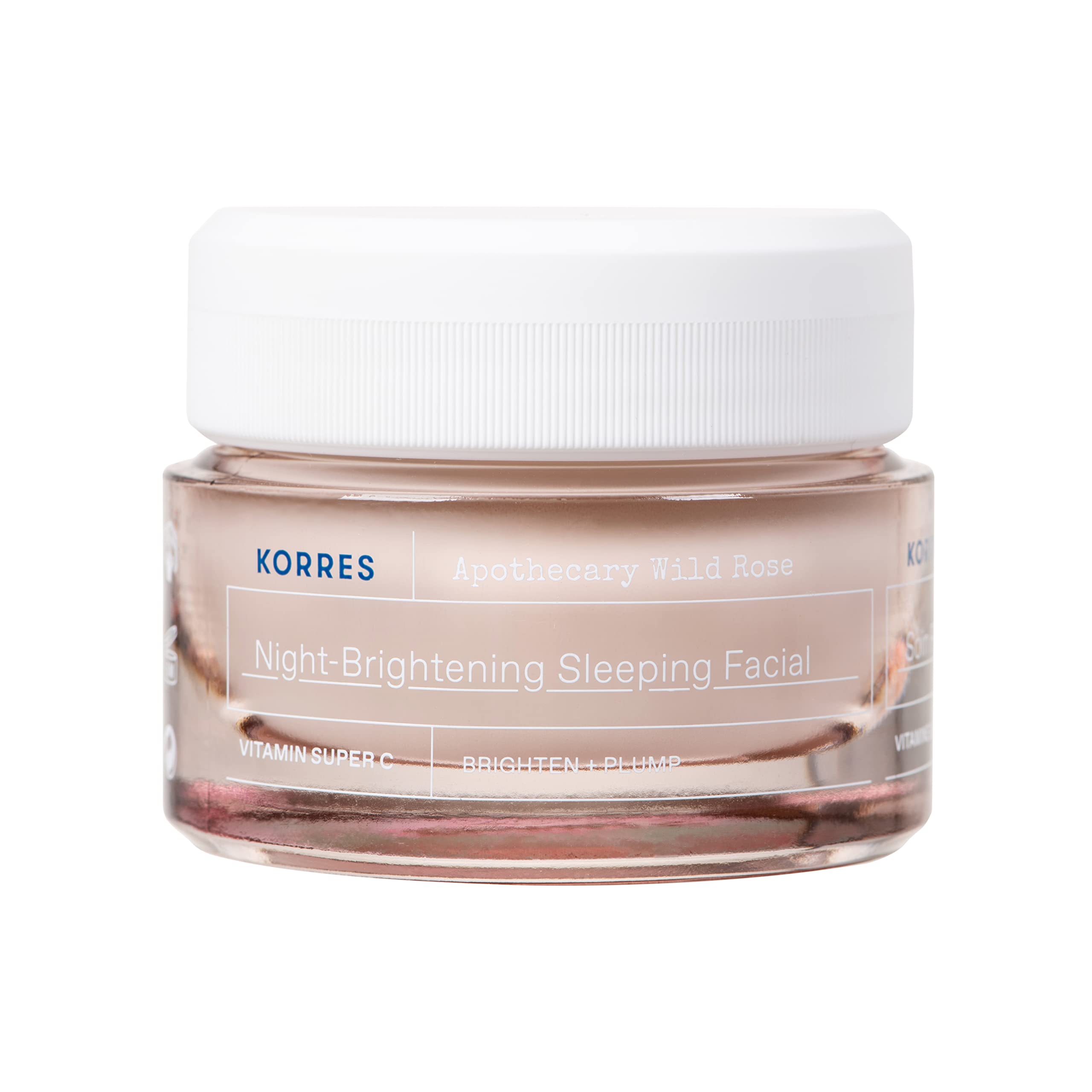 KORRES front jar view showing elegant label and benefit of hydration