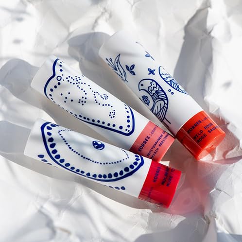 KORRES Wild Rose packaging label closeup showing clean ingredient-focused formulation