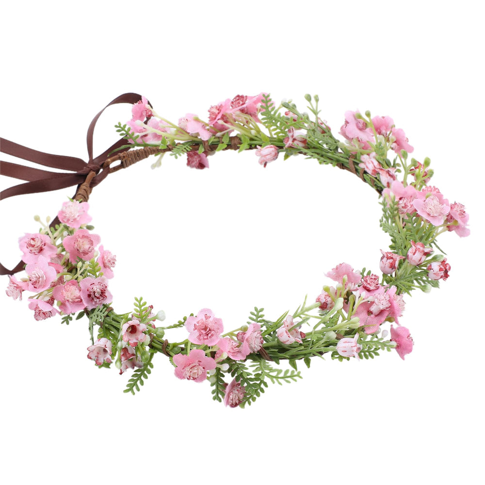 KorViSHOW front view pink crown showing full floral arrangement and comfort