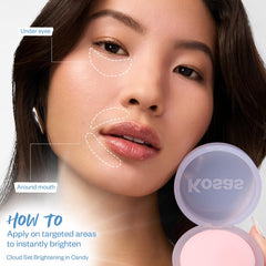Kosas Cloud Set Candy next to common lipstick showing compact scale for portability