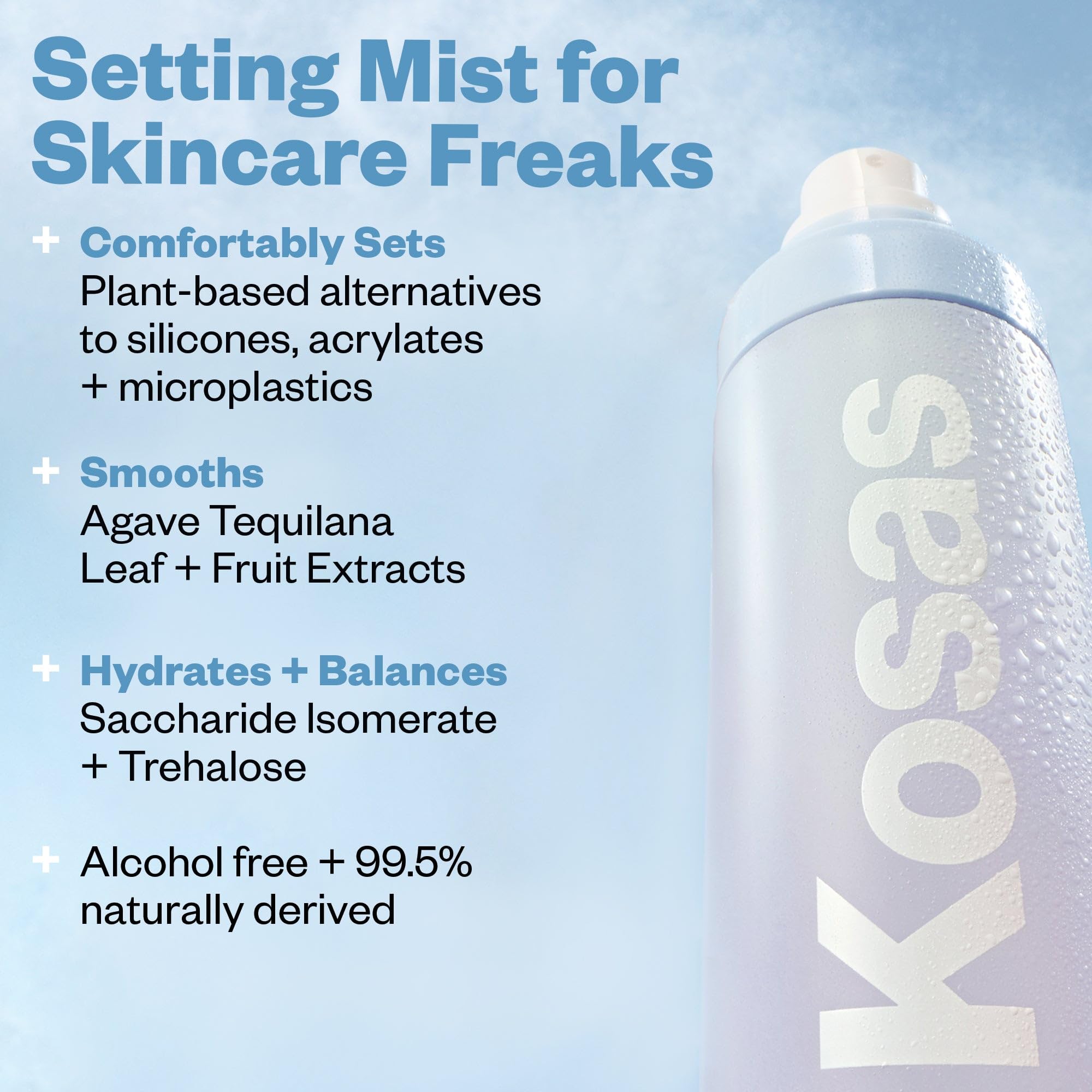 Kosas Cloud Set close-up nozzle view highlighting fine atomizer for smooth application