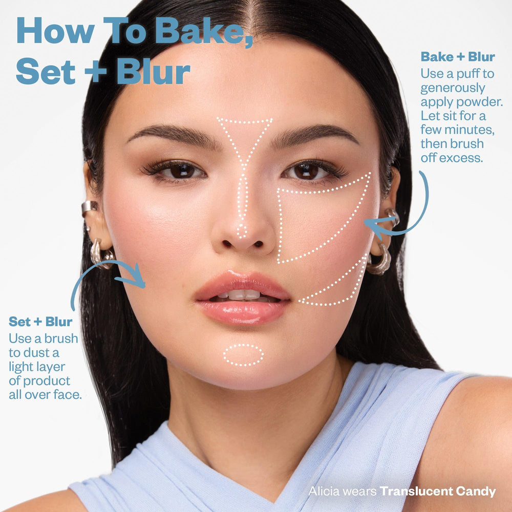 Kosas Cloud Set used for under-eye baking showing crease-free, long-lasting concealer set