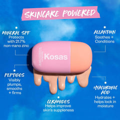 Kosas DreamBeam ingredients shot highlighting ceramides and peptides benefit