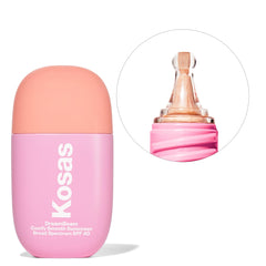 Kosas DreamBeam texture close-up showing lightweight blendable cream