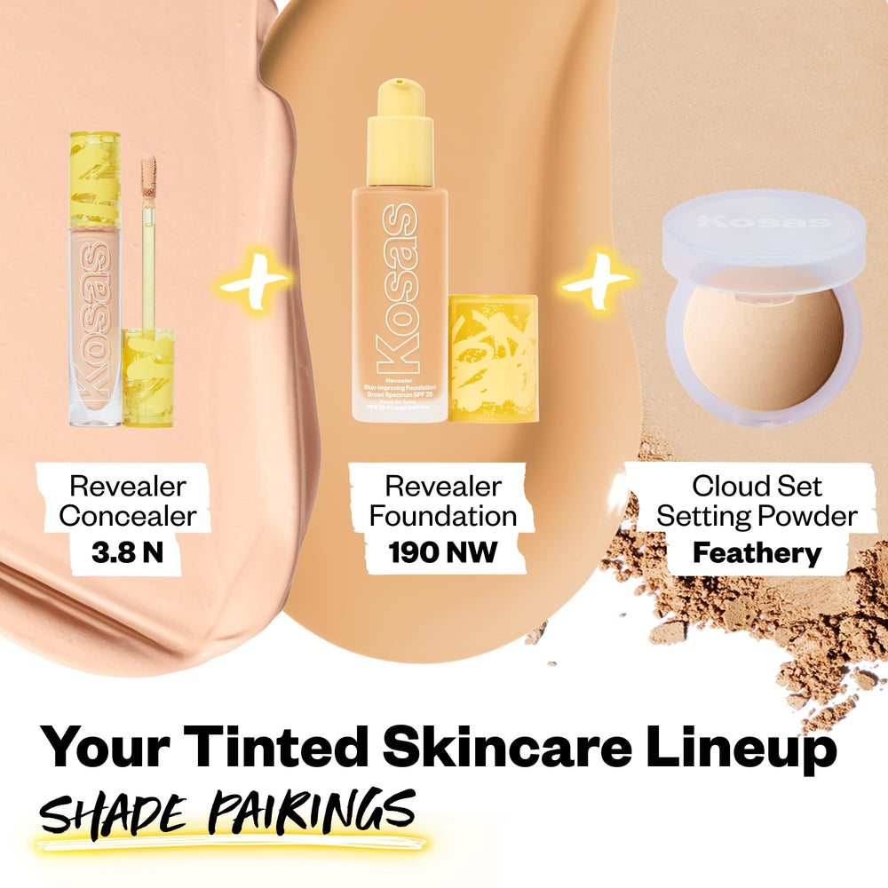 Kosas Revealer ingredients display with hyaluronic acid and squalane benefits