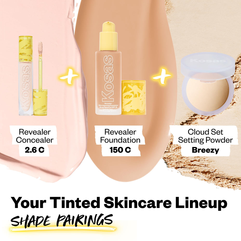 Visual of hyaluronic acid and squalane elements paired with Kosas packaging indicating hydrating benefits