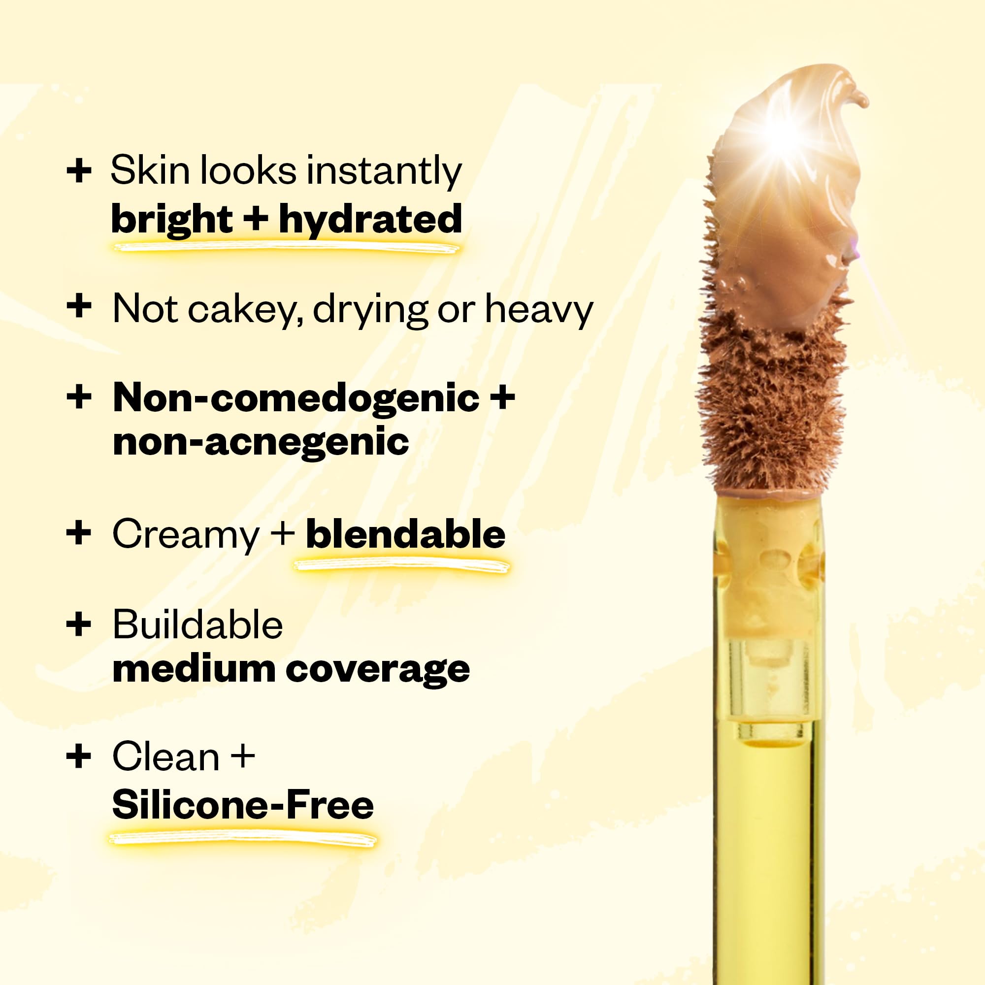 Swatches of Kosas Revealer Tone 3.8 N on skin showing medium coverage