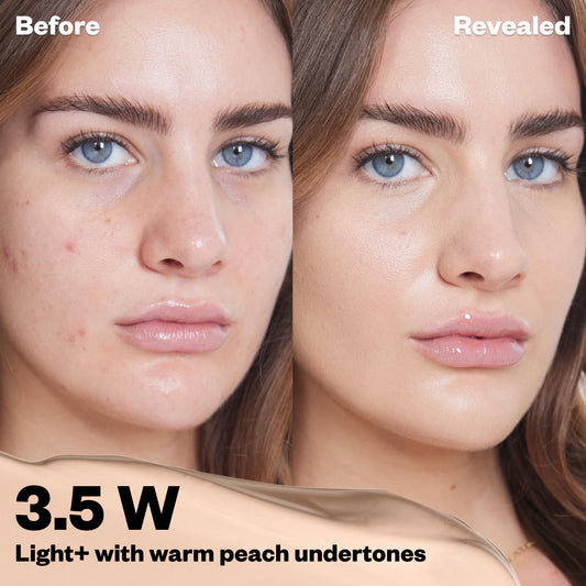 Kosas concealer cap and label close-up highlighting product details benefit