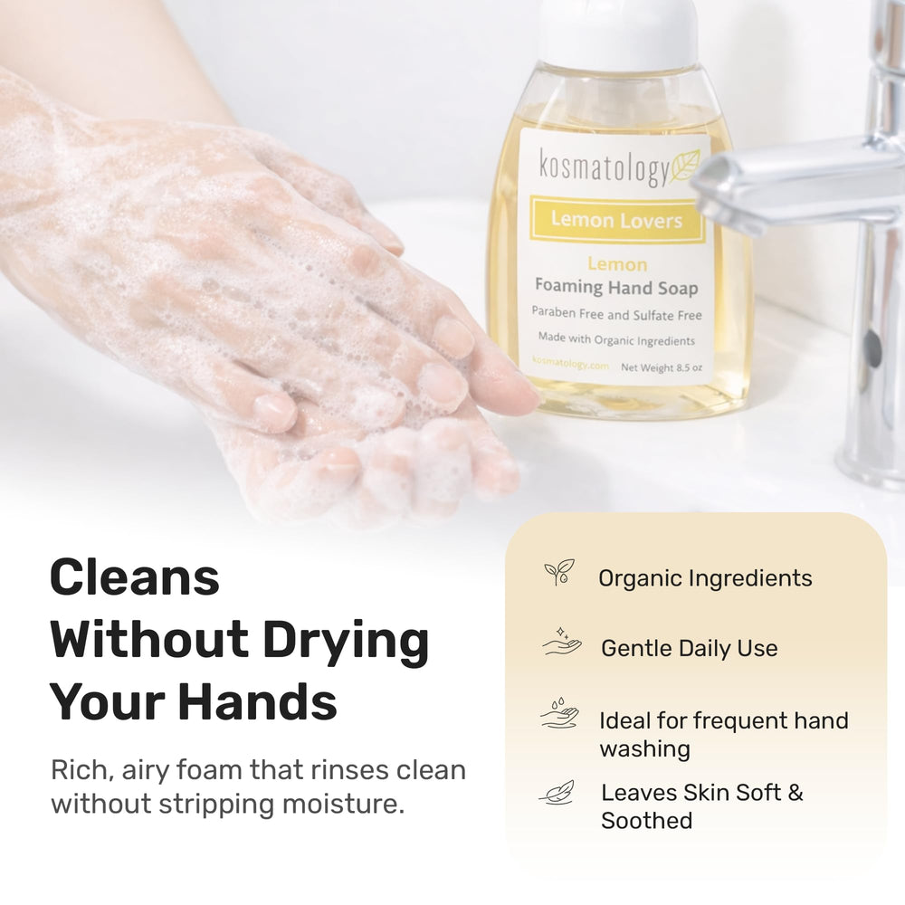 kosmatology foam texture on hand highlighting gentle moisturizing lather