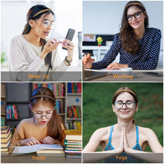 KOVOLITU headband used during makeup routine showing practical everyday benefit