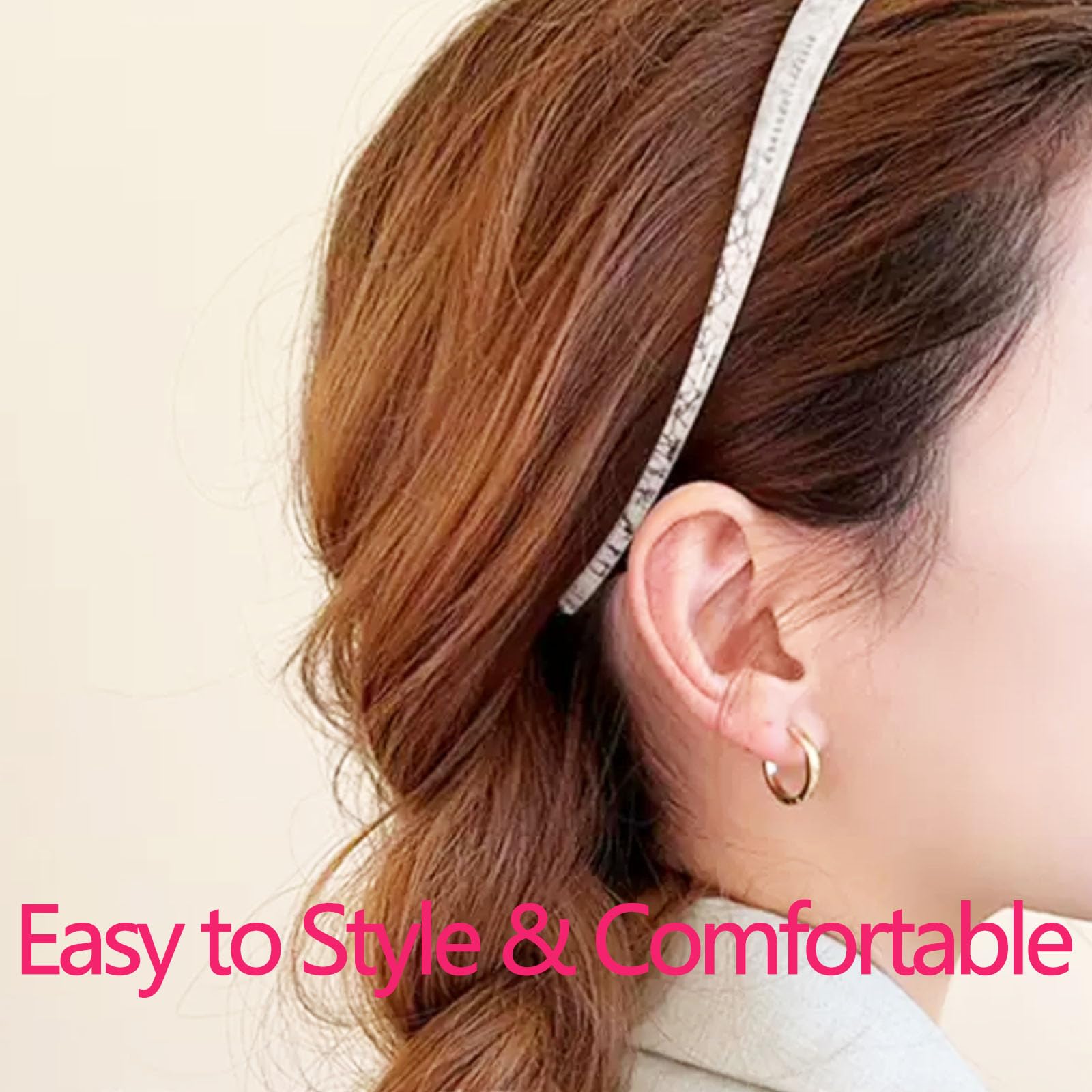 KOVOLITU headbands next to ruler showing slim dimensions for lightweight comfort