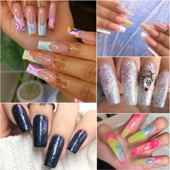 KOXXIAMOQ finished nails on hands, conveys dramatic long-square style