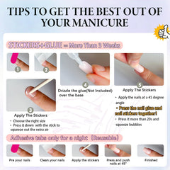 KQueenest application step showing glue use for longer wear and secure adhesion