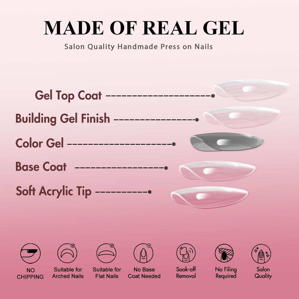 KQueenest application on a hand showing easy glue-on installation benefit