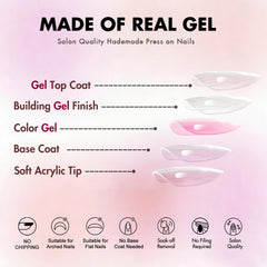 KQueenest laid out with adhesive tabs file and cuticle stick for easy at-home application