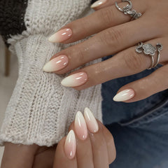 KQueenest close-up of white-to-pink gradient, showcasing the smooth salon finish
