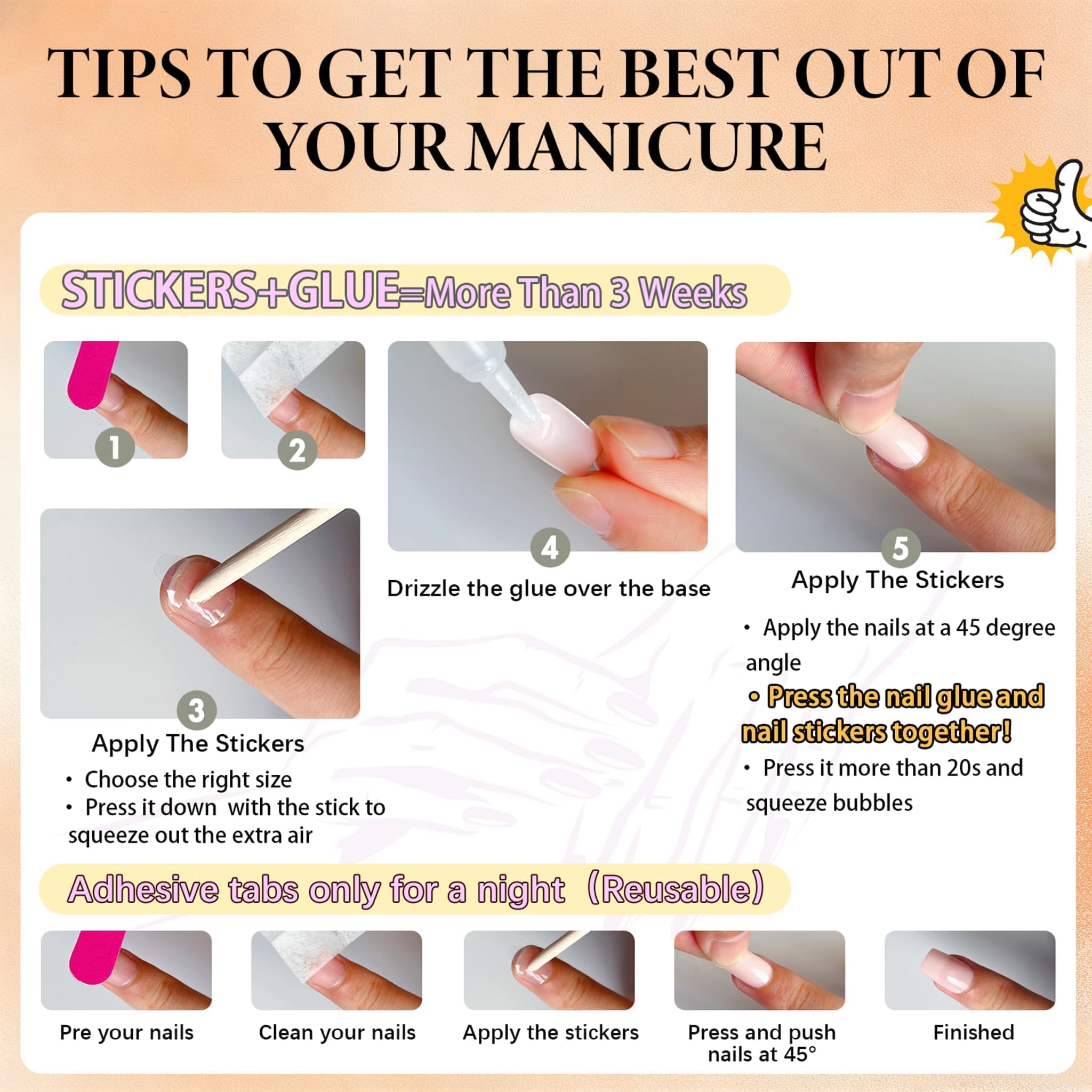 KQueenest application scene with glue and adhesive tab choices illustrating secure hold