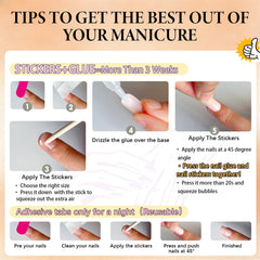 KQueenest application scene with glue and adhesive tab choices illustrating secure hold