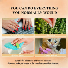 KQueenest nails on a desk in lifestyle shot showing polished look for everyday wear