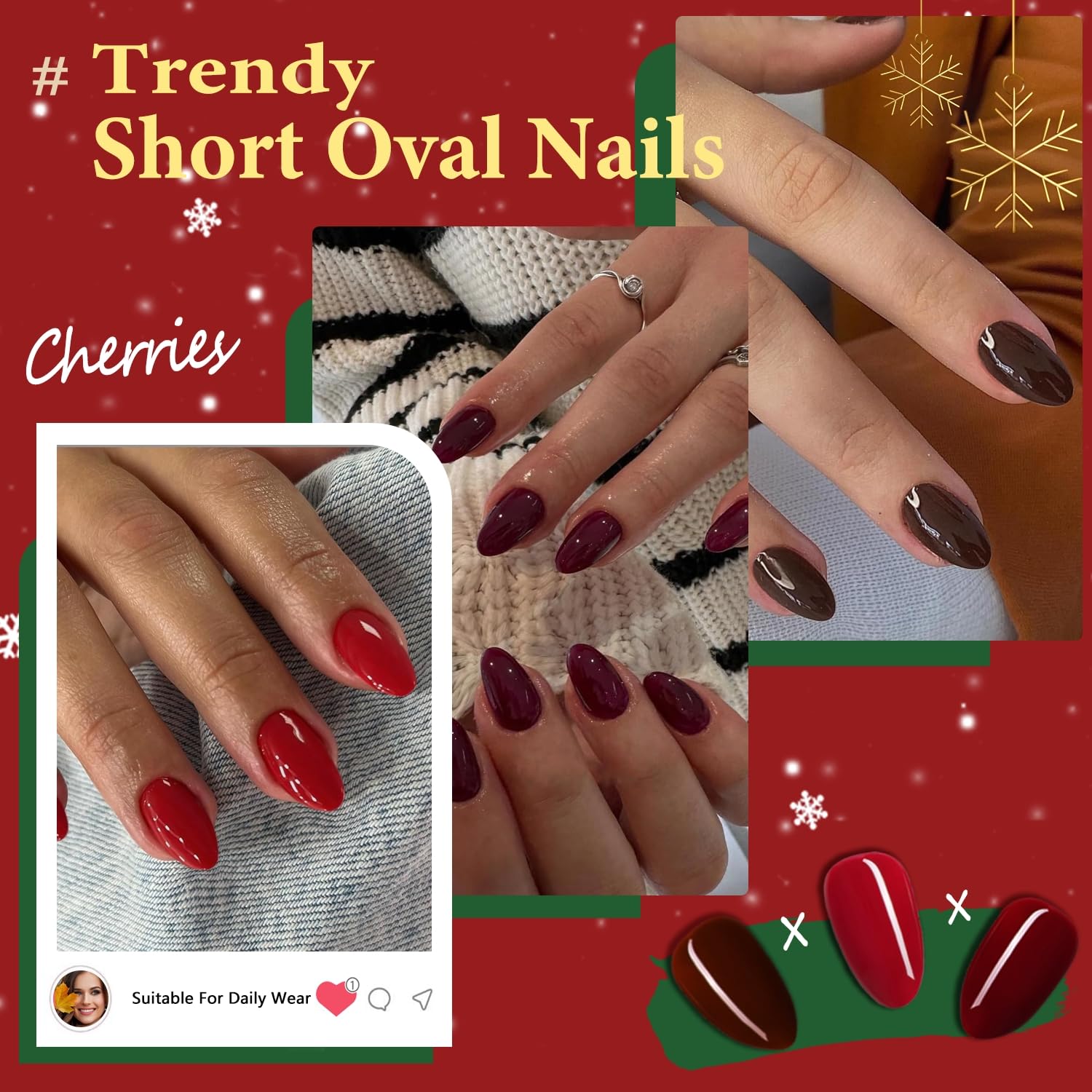 KQueenest close-up of smooth short oval nail texture highlighting salon-quality finish