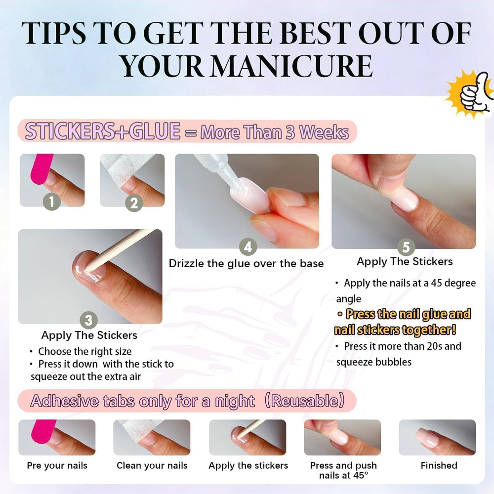 KQueenest stored reusable nails in case, convenient preservation and repeated wear