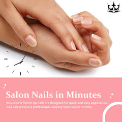 KQueenest nails next to a coin for scale, showing short length and easy trimming