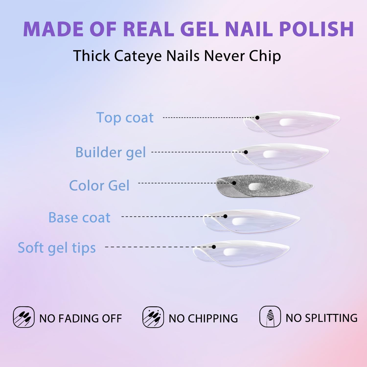 KQueenest nails beside a ruler showing scale for small hand fit