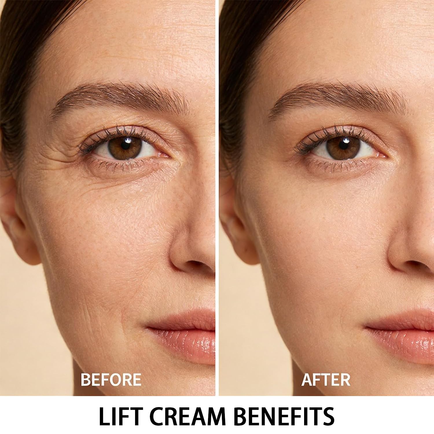Krajiyya Noor Wonder Lift open jar top view revealing creamy formula and natural enriched benefits