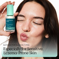 KraveBeauty bottle on bathroom counter in morning routine setting showing daily-use benefit