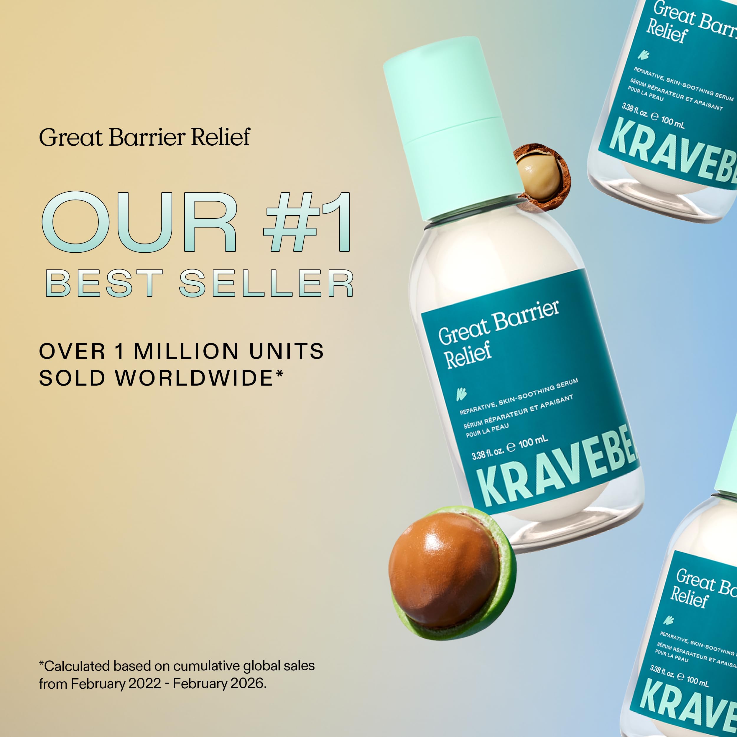 KraveBeauty ingredient display with ceramides and niacinamide highlighting barrier support benefit