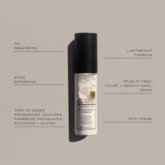 Kristin Ess powder applied at roots demonstrating oil absorption benefit