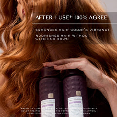 Kristin Ess conditioner being applied in shower to reduce frizz and boost moisture