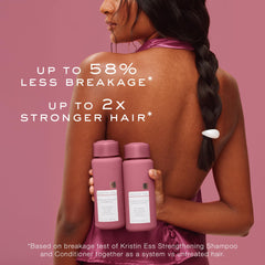 Kristin Ess shampoo in hand showing real-world size and scale
