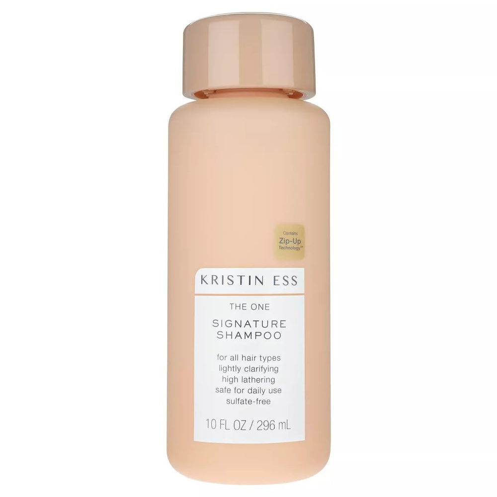Kristin Ess front bottle view showing moisturizing shine and clean scent benefit