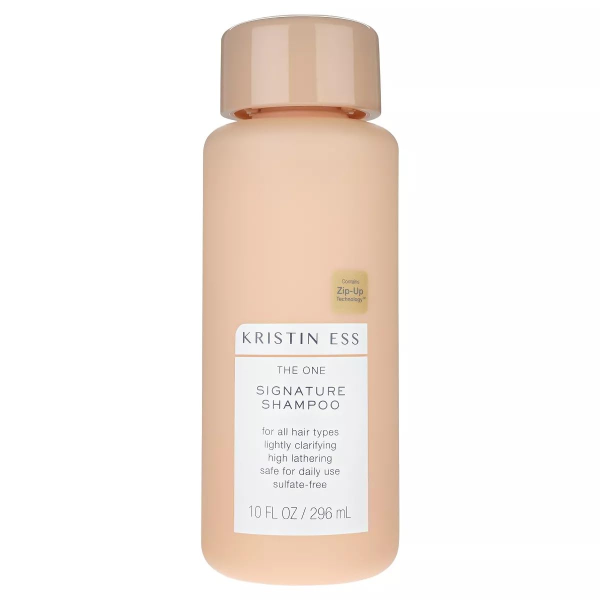 Kristin Ess front bottle view showing moisturizing shine and clean scent benefit