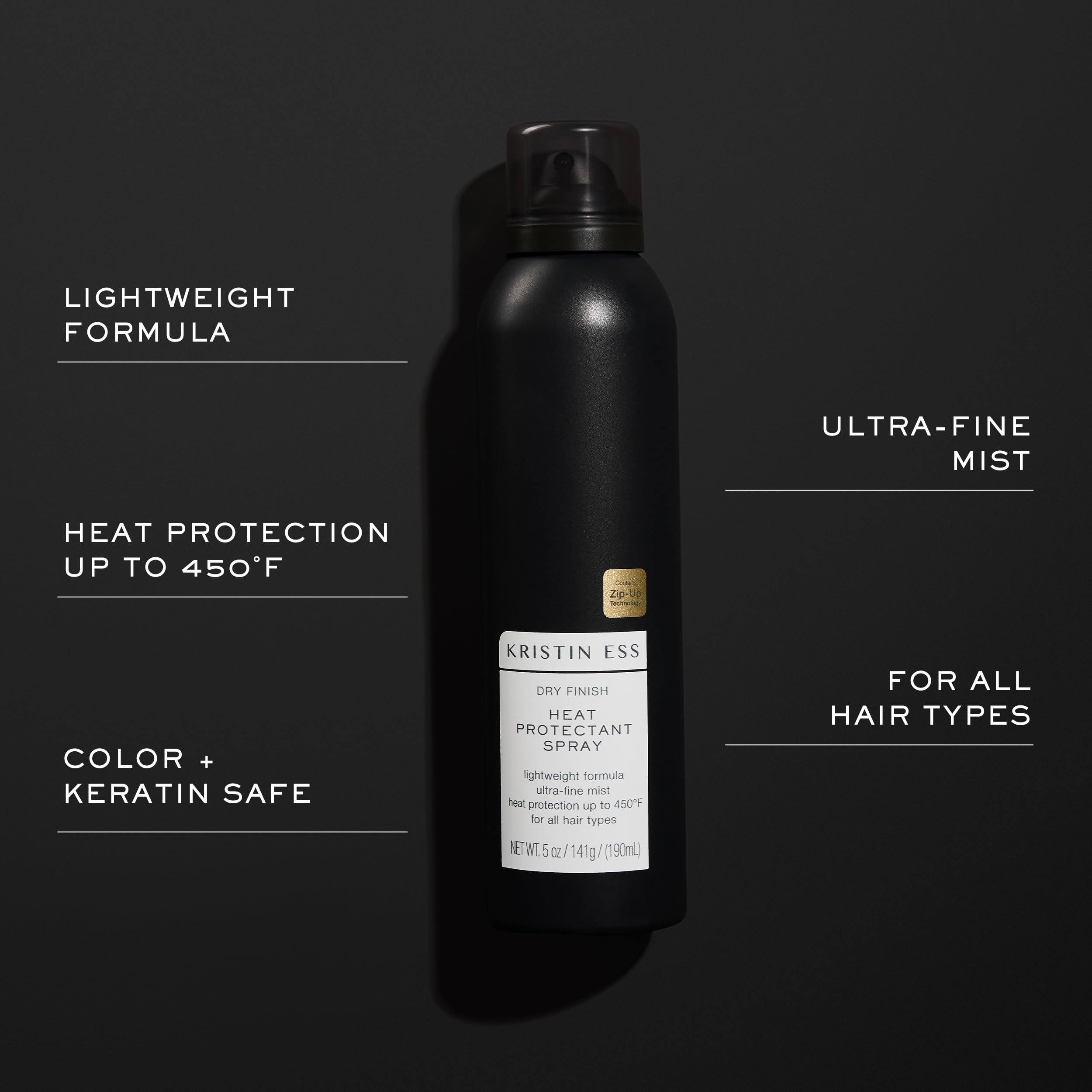 Kristin Ess spray used during blow-dry to reduce frizz and enhance shine